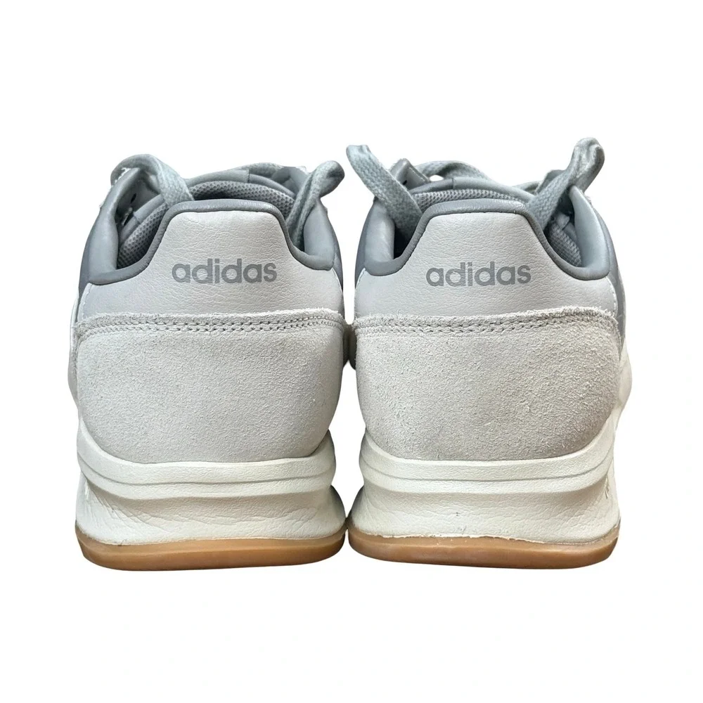 Adidas Cloudfoam Grey Silver Suede Nylon Sneakers JH7321‎ Womens 9 Low Top Shoes